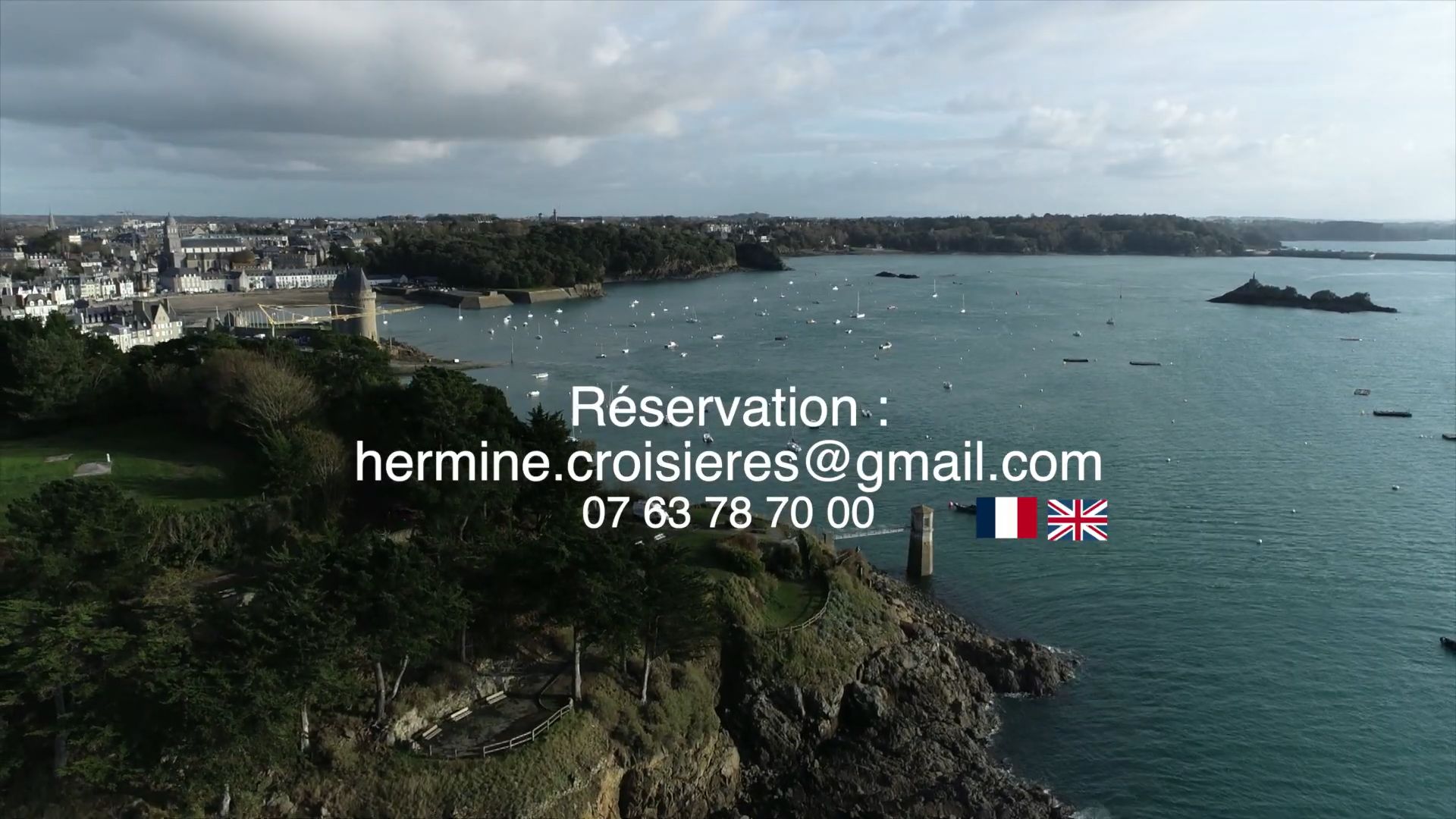 Réservation Hermine Croisières, langues français anglais